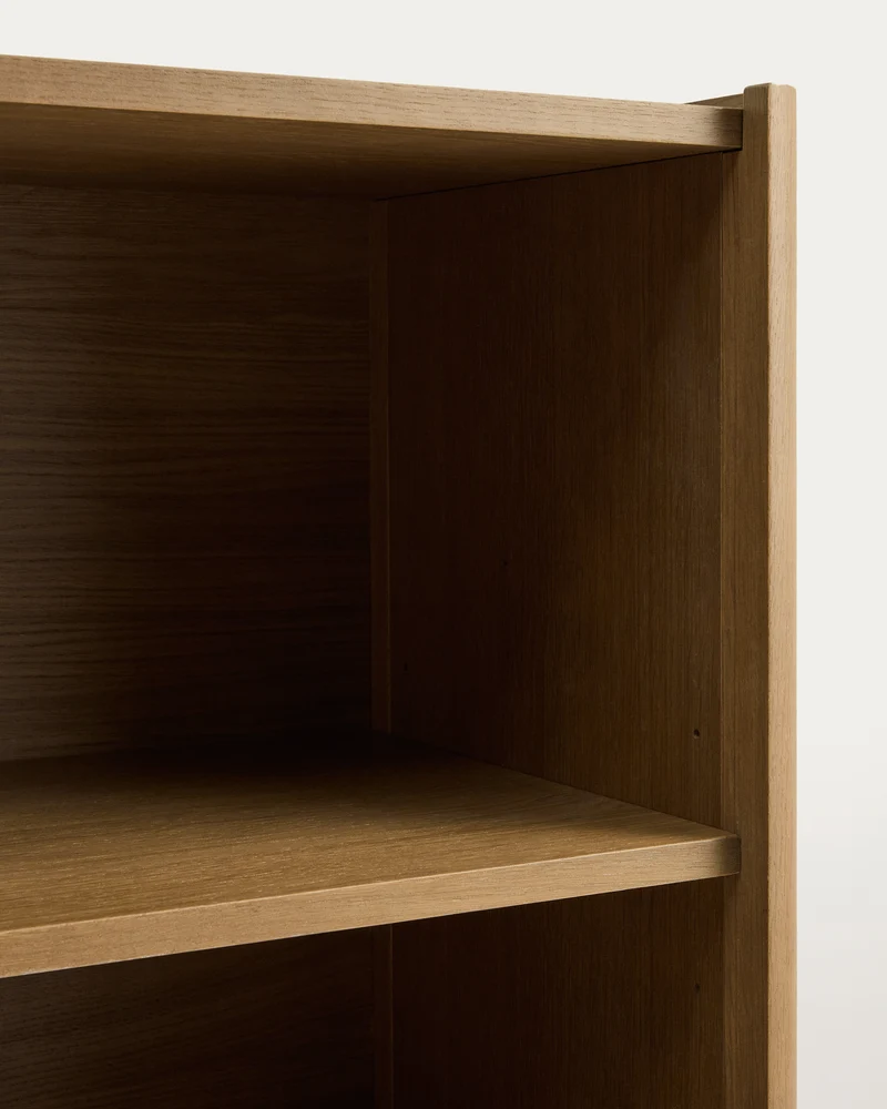 Arelida shelving unit made of oak veneer and solid oak wood with light brown finish 90 x 185 cm FSC Mix Credit