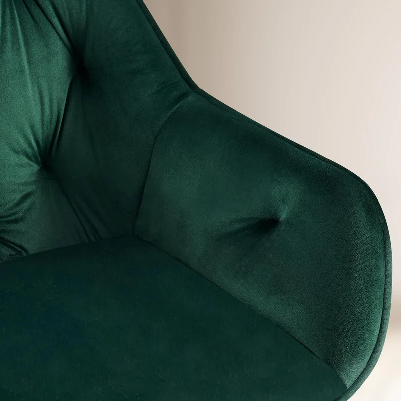 Lot de 2 chaises de salle à manger avec revêtement en velours vert cadre métal noir style moderne et contemporain 10_0006051