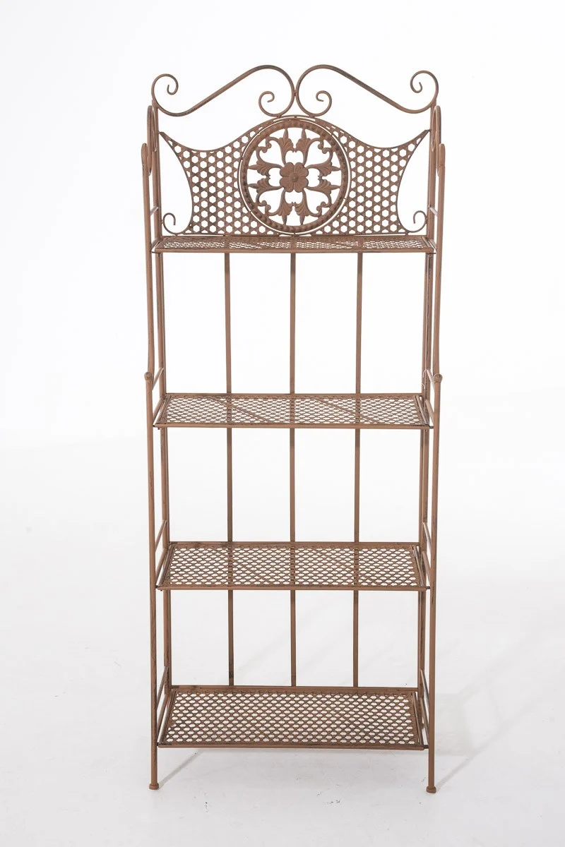 Etagère de rangement plantes 4 niveaux en fer 153x61x33 cm marron vieilli ETA10023