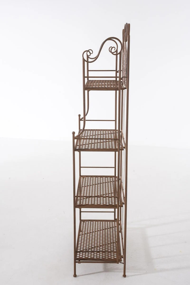 Etagère de rangement plantes 4 niveaux en fer 153x61x33 cm marron vieilli ETA10023