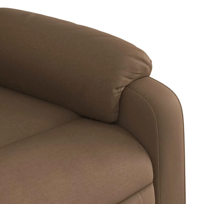 Fauteuil de relaxation TV fonction massage inclinable 6 points de massage en tissu marron DEC027020