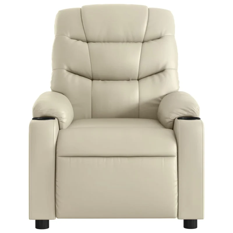 Fauteuil relax TV fonction d'inclinaison électrique très confortable en PVC crème DEC028259