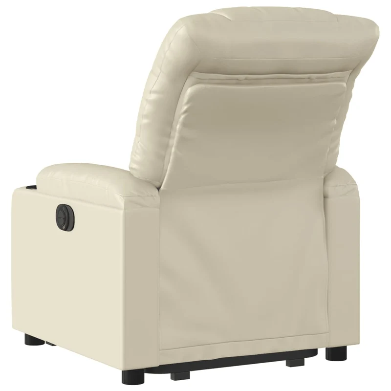 Fauteuil relax TV fonction de levage électrique très confortable en PVC crème DEC028258