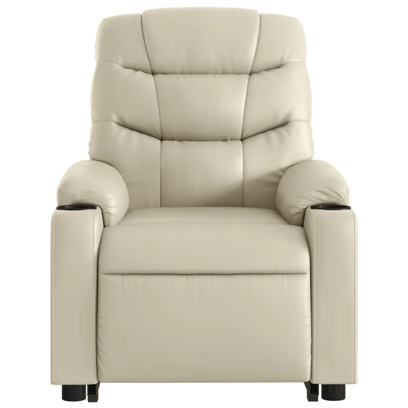 Fauteuil relax TV fonction de levage électrique très confortable en PVC crème DEC028258