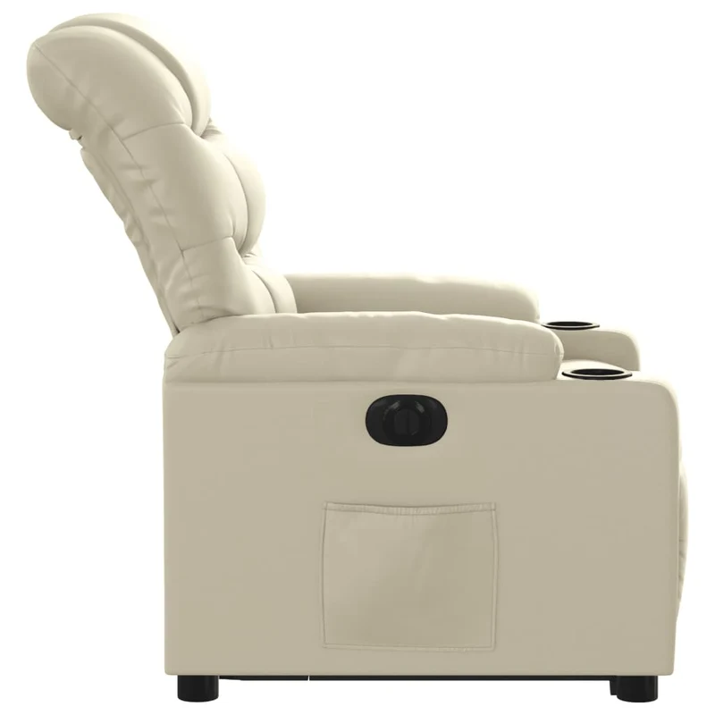 Fauteuil relax TV fonction de levage électrique très confortable en PVC crème DEC028258