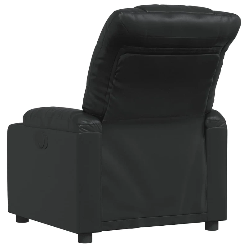 Fauteuil relax TV rembourrage confortable fonction d'inclinaison manuelle en PVC noir DEC028072