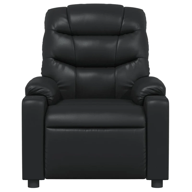 Fauteuil relax TV rembourrage confortable fonction d'inclinaison manuelle en PVC noir DEC028072