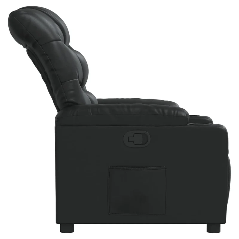 Fauteuil relax TV rembourrage confortable fonction d'inclinaison manuelle en PVC noir DEC028072