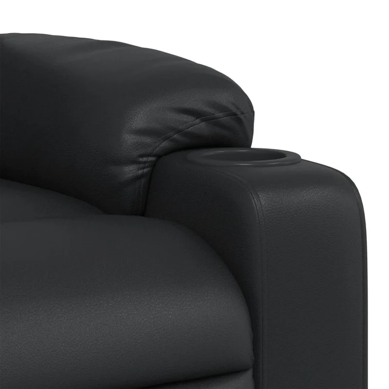 Fauteuil relax TV rembourrage confortable fonction d'inclinaison manuelle en PVC noir DEC028072