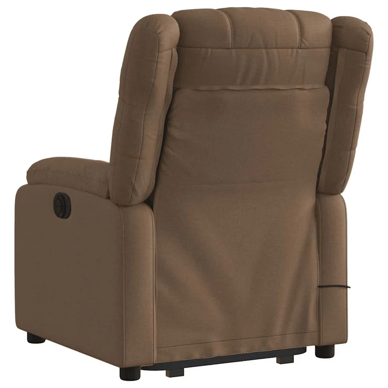 Fauteuil de relaxation TV fonction massage inclinable levage électrique en tissu marron DEC027021
