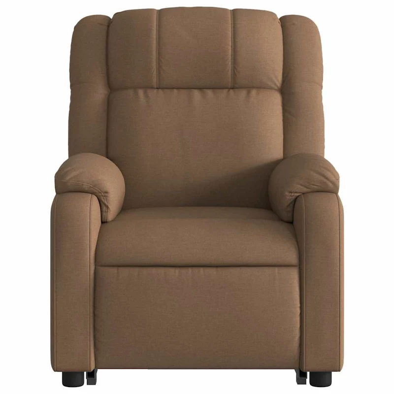 Fauteuil de relaxation TV fonction massage inclinable levage électrique en tissu marron DEC027021