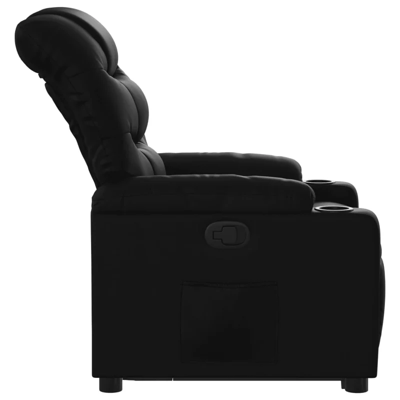 Fauteuil relax TV rembourrage confortable fonction de levage électrique en PVC noir DEC028071