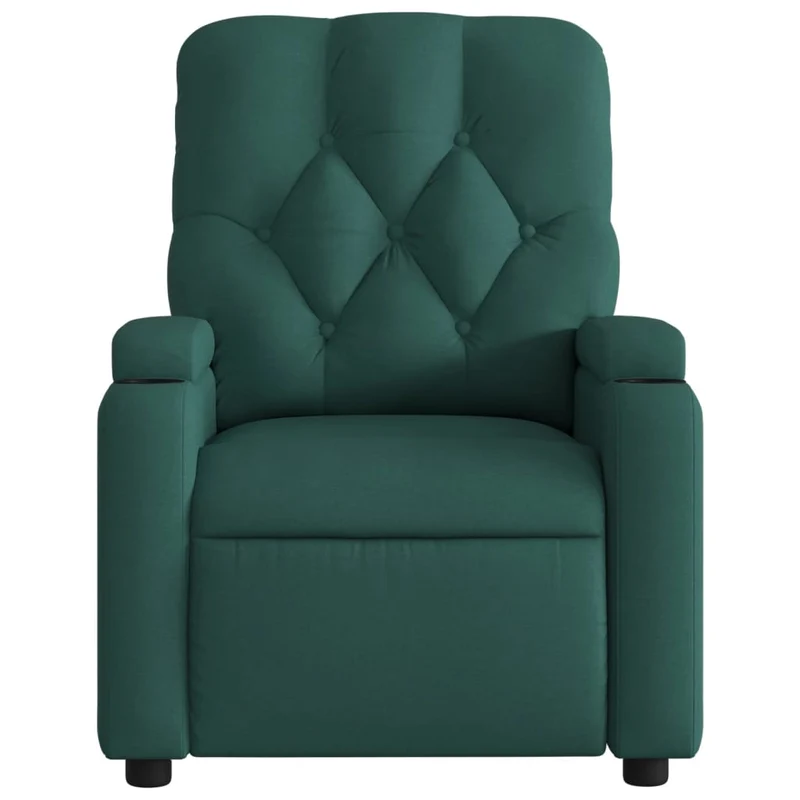 Fauteuil relax TV rembourrage confortable fonction d'inclinaison manuelle en tissu vert foncé DEC028225