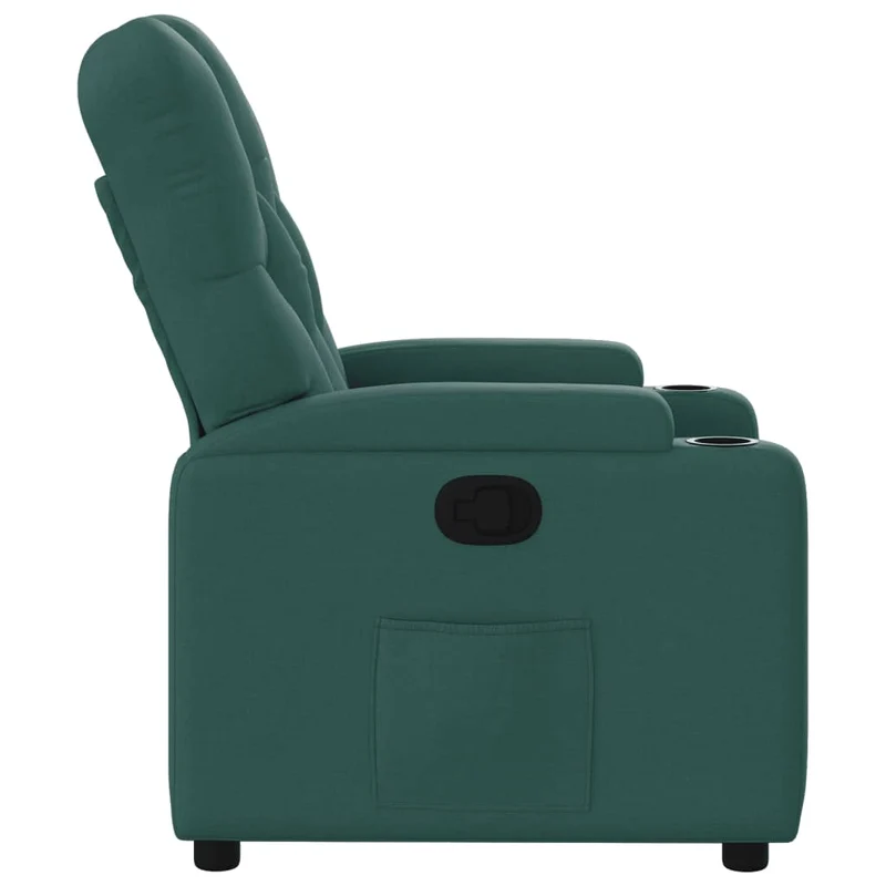 Fauteuil relax TV rembourrage confortable fonction d'inclinaison manuelle en tissu vert foncé DEC028225