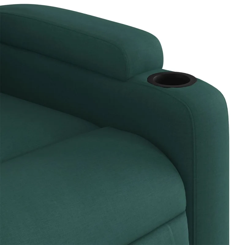 Fauteuil relax TV rembourrage confortable fonction d'inclinaison manuelle en tissu vert foncé DEC028225