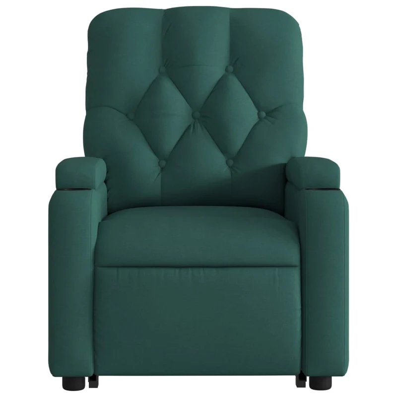 Fauteuil relax TV rembourrage confortable fonction de levage électrique en tissu vert foncé DEC028213