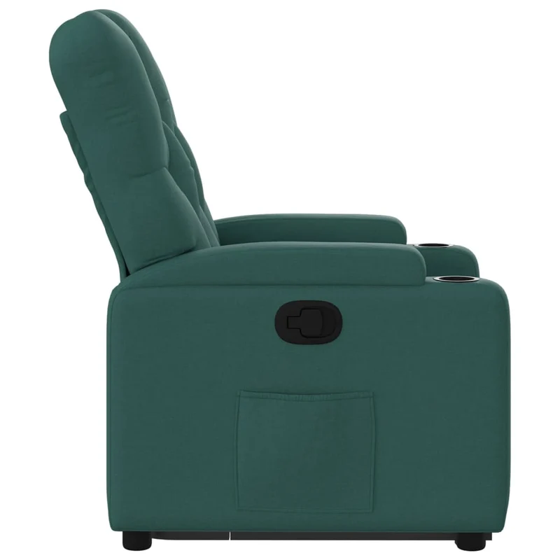 Fauteuil relax TV rembourrage confortable fonction de levage électrique en tissu vert foncé DEC028213