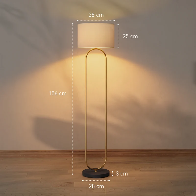 Lampadaire salon abat-jour lin 38 x 156 x 38 cm interrupteur à pied diffusion douce moderne minimaliste en lin noir 21_0007042
