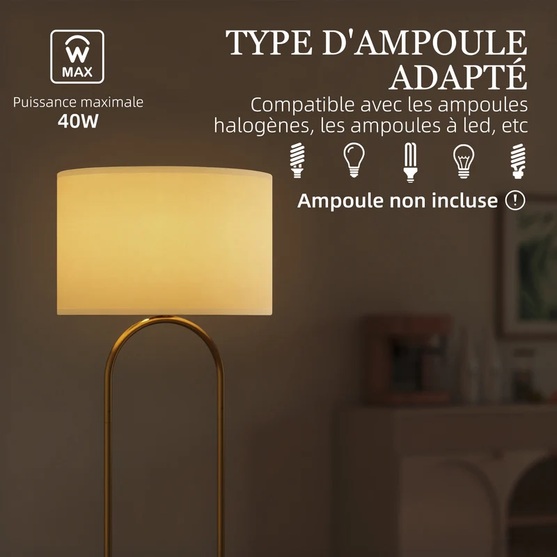 Lampadaire salon abat-jour lin 38 x 156 x 38 cm interrupteur à pied diffusion douce moderne minimaliste en lin noir 21_0007042