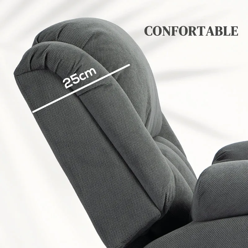 Fauteuil releveur électrique inclinable 93 x 86 x 131 cm massage chauffant du dos moderne ambiance cosy en polyester gris 21_0000910