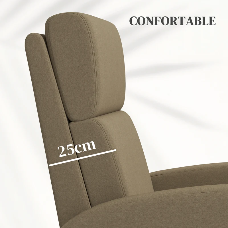 Fauteuil inclinable salon dossier réglable 160° 64 x 86 x 102 cm repose-pieds intégré moderne cosy en polyester beige 21_0003128