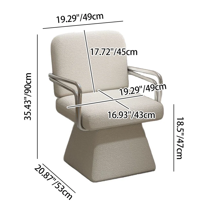 Modern Minimalist Velvet Solid Wood Plywood Steel Swivel Accent Chair Backrest Armrest For Living Room