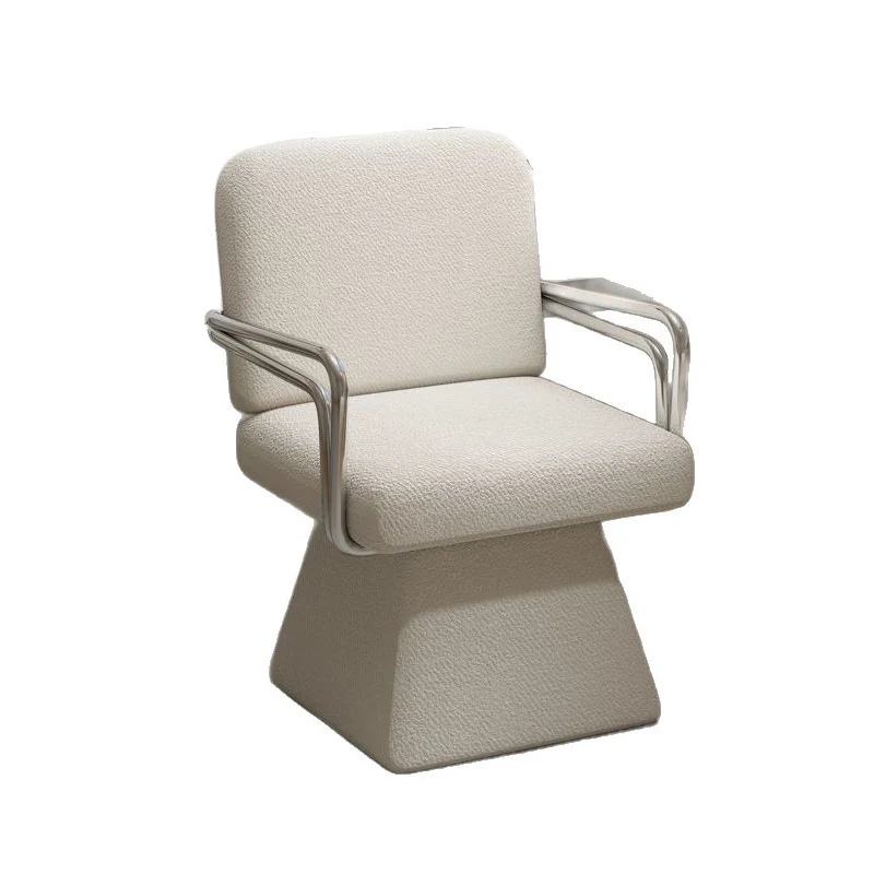 Modern Minimalist Velvet Solid Wood Plywood Steel Swivel Accent Chair Backrest Armrest For Living Room