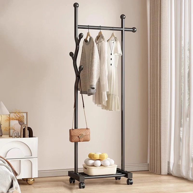 Modern Minimalist Iron Square Rectangular Movable Hall Tree 1-Drawer For Bedroom & Entryway