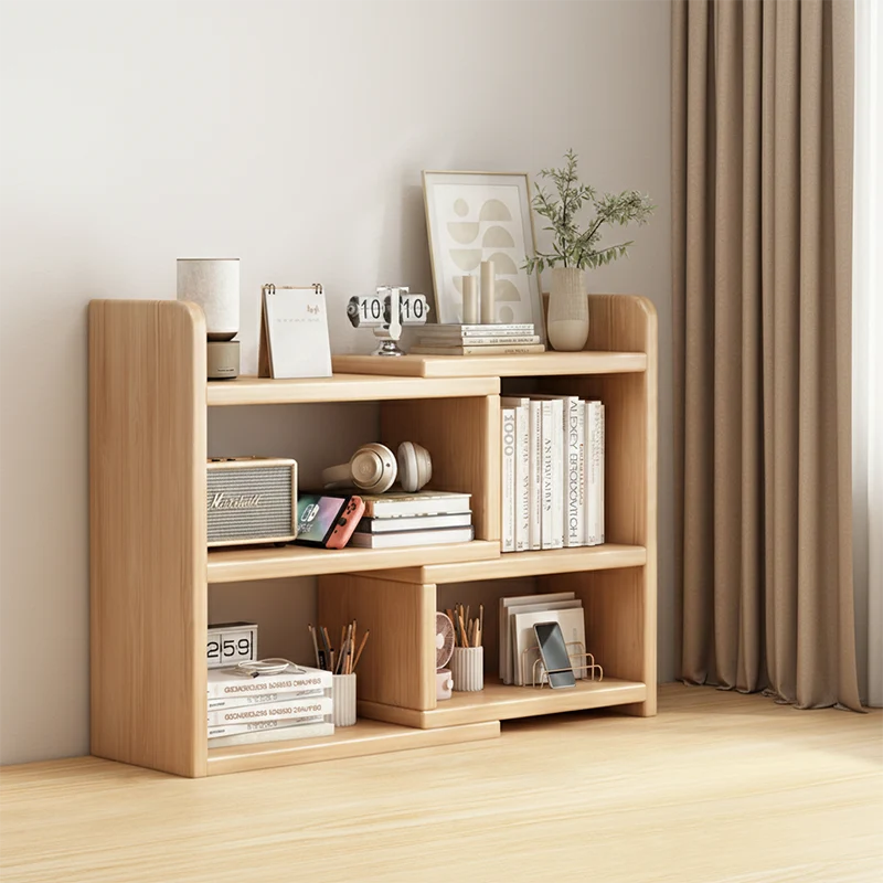 Contemporary Scandinavian Rectangular Eco-Friendly Board Storage Bookshelf 3/4-Tier For Bedroom