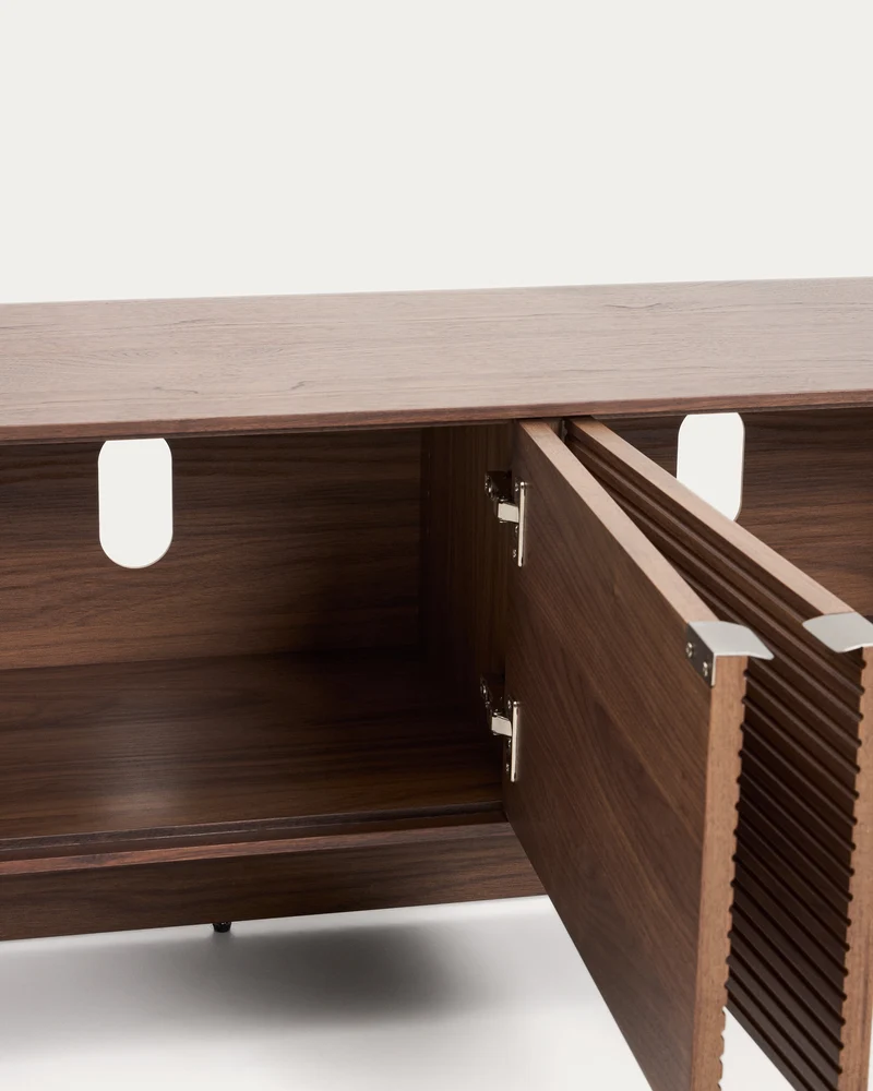 Norlen 4-door TV stand in walnut veneer FSC Mix Credit 200 x 46cm
