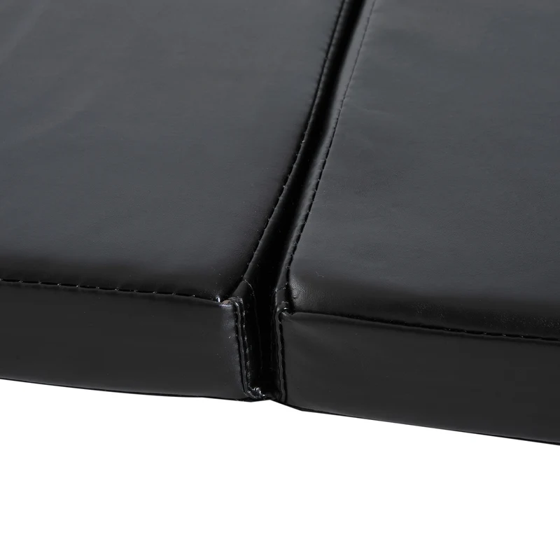 Tapis de gymnastique pliable 180 x 60 x 5 cm antidérapant amortissant à poignées moderne en revêtement synthétique noir 21_0006906