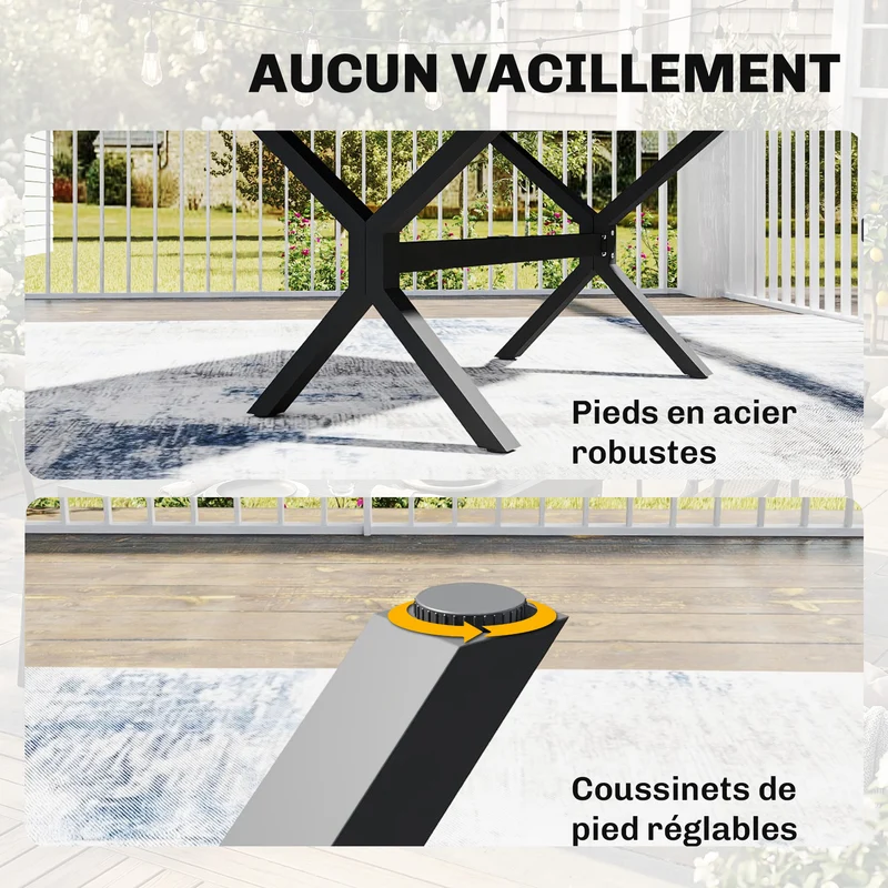 Table de jardin extensible 214 x 85 x 73 cm rallonge papillon 8-10 places contemporain en aluminium gris anthracite 21_0005740