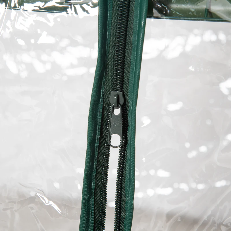 Serre de jardin compacte 3 étagères 69 x 49 x 125 cm protection intempéries montage facile style épuré en PVC vert 21_0004236
