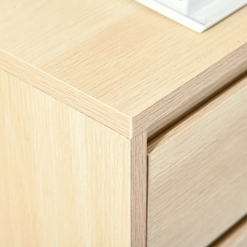 Caisson de bureau sur roulettes 46 x 40 x 65 cm 4 tiroirs coulissants gain de place design épuré en MDF bois naturel 21_0002464