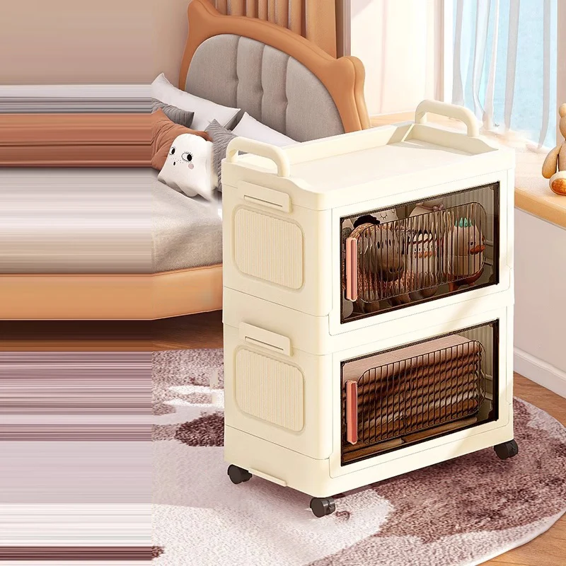 Modern Minimalist Plastic PP Rectangular Storage Cabinet 2/3/4/5-Cabinet Foldable Movable For Living Room