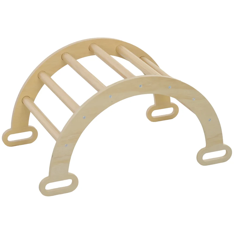 Arche d'escalade transformable intérieur 68 x 42 x 36 cm 2-en-1 charge 50 kg scandinave minimaliste en bois naturel 21_0000302