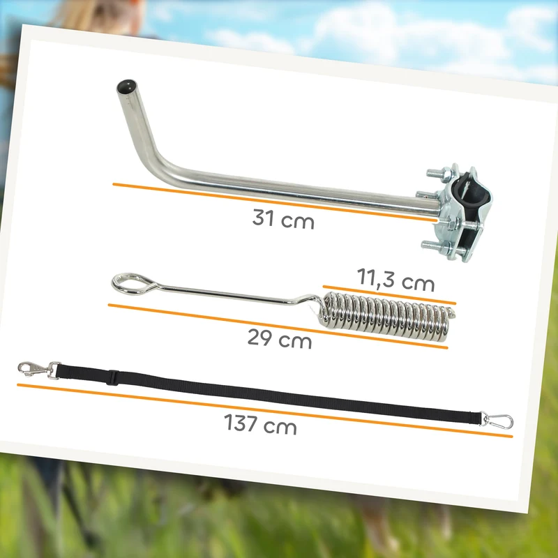 Laisse vélo mains libres pour chien 180 x 1,8 x 1,8 cm amortisseur fixation rapide moderne en acier inoxydable argent 21_0007263