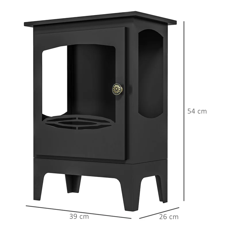 Cheminée à l'éthanol sur pied poêle 39 x 26 x 54 cm chauffe 20-25 m² sans fumée contemporain cocooning en acier noir 21_0001132