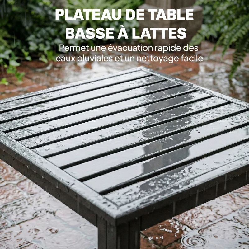 Salon de jardin modulable 3 pièces 177 x 115 x 64 cm accoudoir réglable assise épaisse moderne scandinave en métal gris 21_0005716