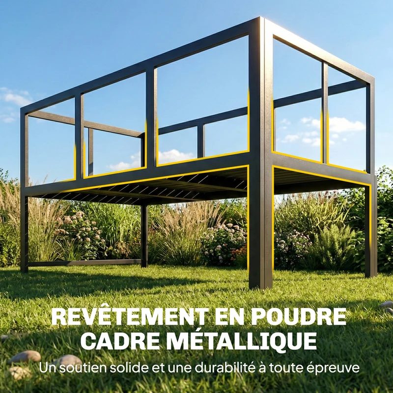 Salon de jardin modulable 3 pièces 177 x 115 x 64 cm accoudoir réglable assise épaisse moderne scandinave en métal gris 21_0005716