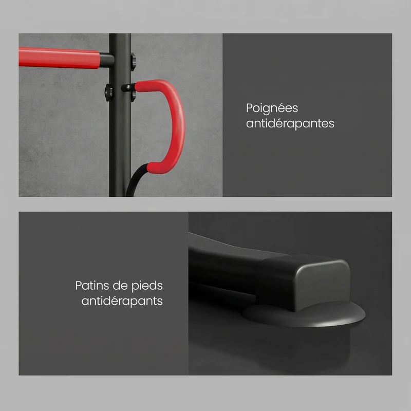 Station de musculation multifonctions salon 98 x 84 x 171-219 cm réglable stabilité ergonomique industriel en acier noir 21_0006782