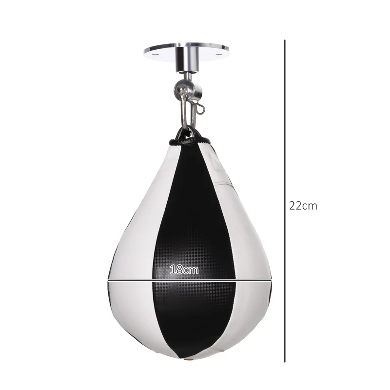 Poire de vitesse boxe pivotante 360° montage mural plafonnier 18 x 22 x 22 cm fixation robuste industriel en acier noir 21_0006856