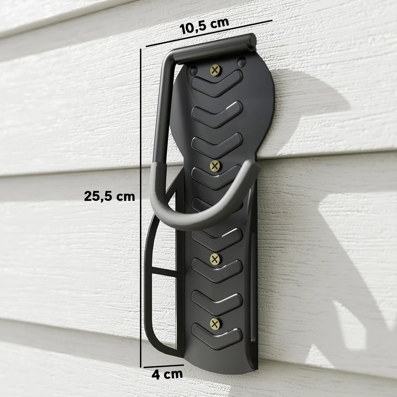 Lot de 4 supports muraux porte vélo repliables 25,5 x 10,5 x 4 cm gain de place style industriel garage en métal noir 21_0006942
