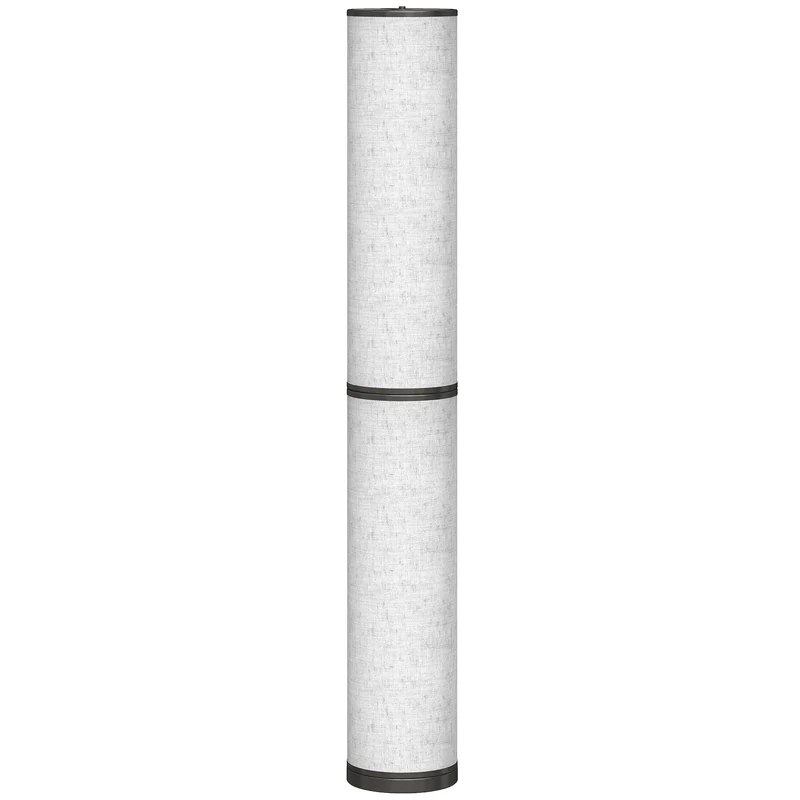 Lampadaire sur pied salon bureau 20 x 135 cm intensité variable télécommande magnétique moderne minimaliste en lin beige 21_0007061