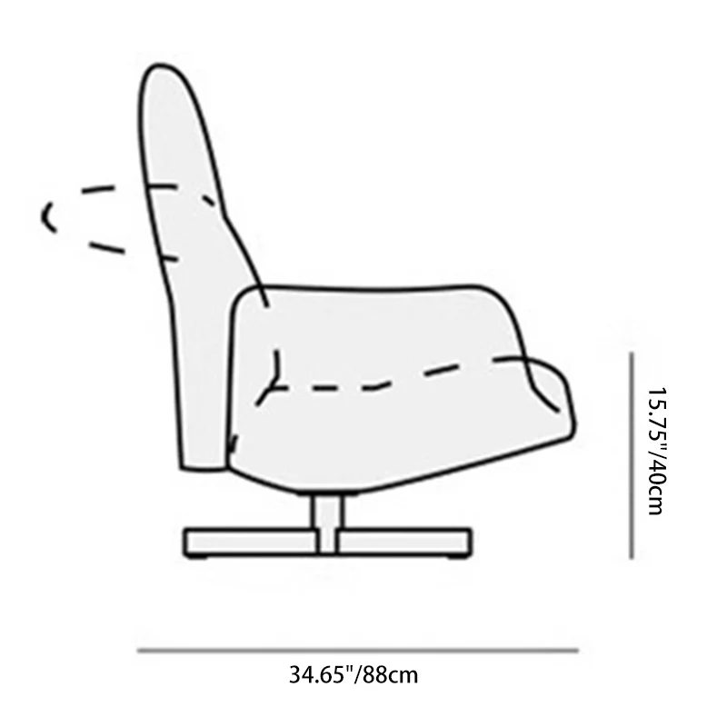 Contemporary Nordic Chenille Pine Wood Stainless Steel Square Accent Chair Backrest Armrest 360°Swivel For Living Room