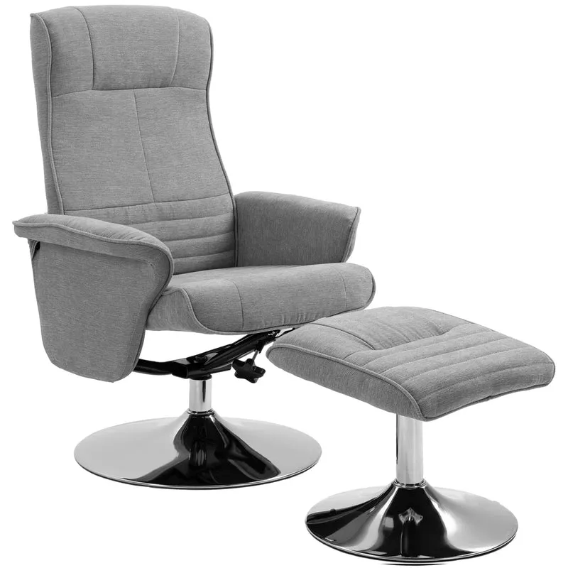Fauteuil relax inclinable 69 x 93 x 97 cm pivotant 360° assise confortable design contemporain en polyester gris foncé 21_0003073