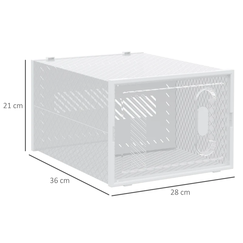 Lot de 8 modules de rangement modulaire entrée empilable 28 x 36 x 21 cm sans outil anti poussière épuré en PP blanc 21_0005802