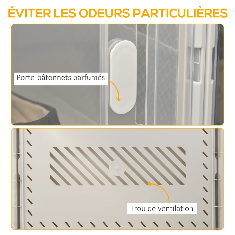 Lot de 8 modules de rangement modulaire entrée empilable 28 x 36 x 21 cm sans outil anti poussière épuré en PP blanc 21_0005802