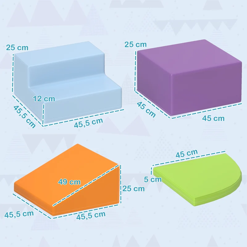 Blocs de construction xl motricité enfants 45 x 45 x 25 cm modulable sécurisant contemporain épuré en polyuréthane vert 21_0000722