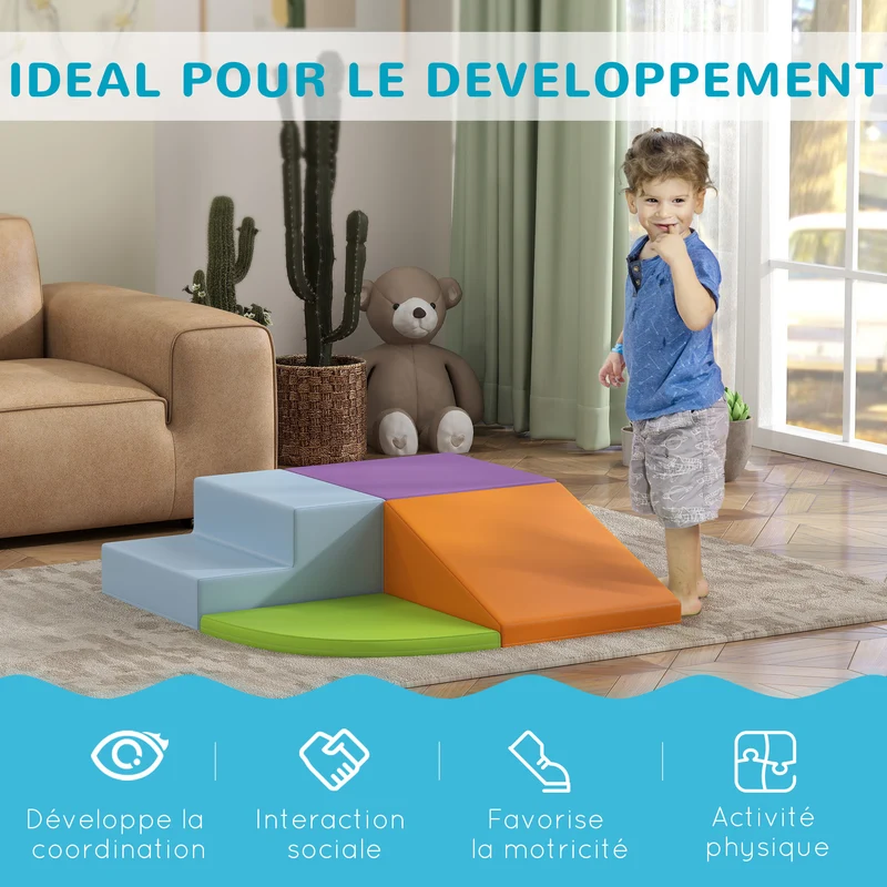 Blocs de construction xl motricité enfants 45 x 45 x 25 cm modulable sécurisant contemporain épuré en polyuréthane vert 21_0000722